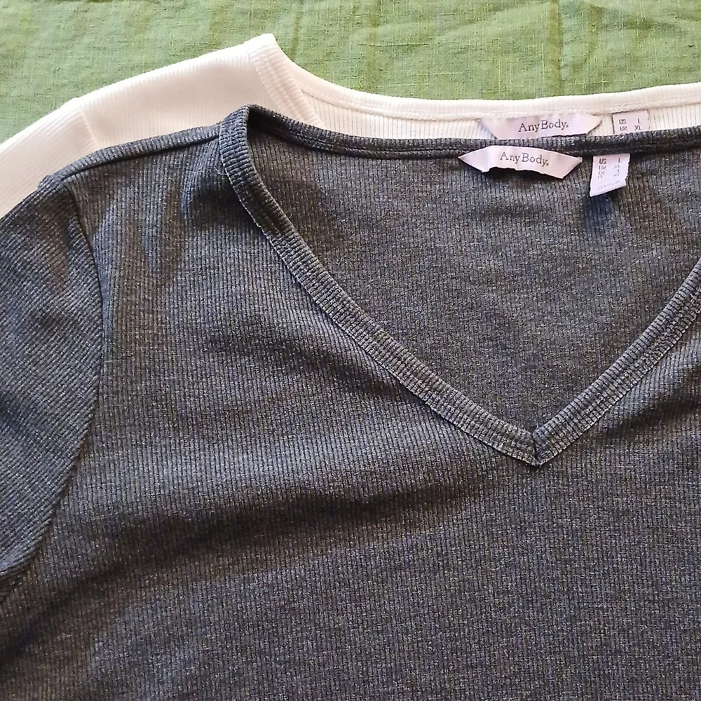 AnyBody Gray and White Tops Set - Picture 7 of 9